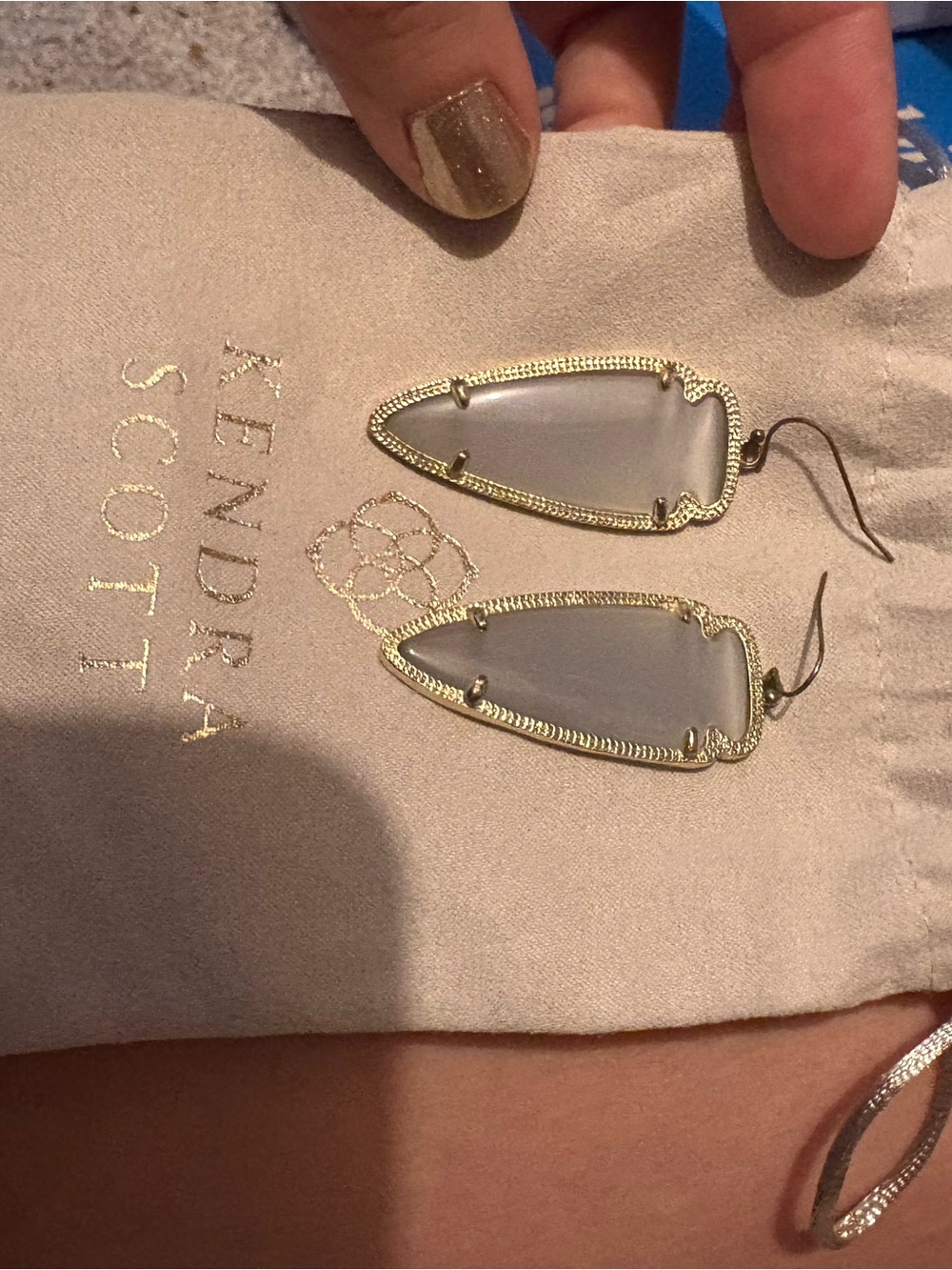 Kendra Scott Gray Glass Drop Earrings